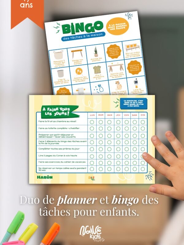 Duo Planner & Bingo des tâches - Kit autonomie enfant