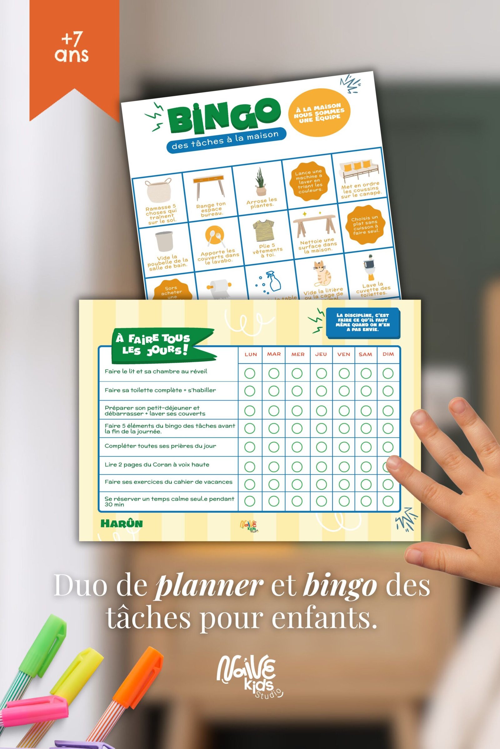 Duo Planner & Bingo des tâches - Kit autonomie enfant