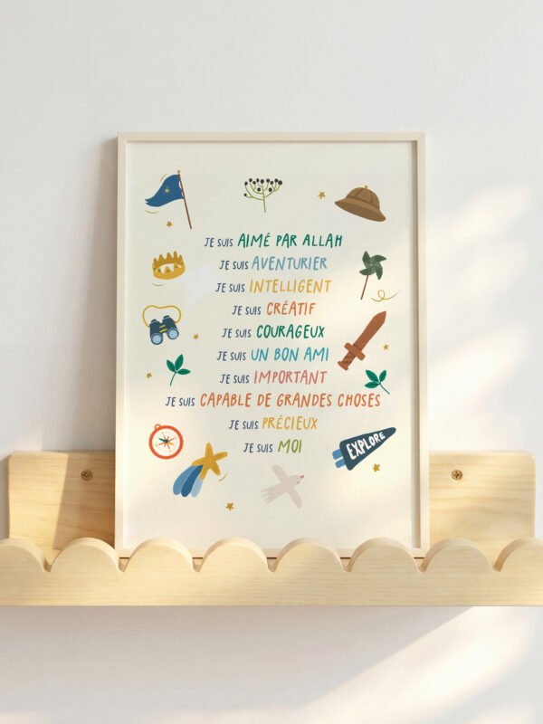 Affiche d’affirmations positives garçon