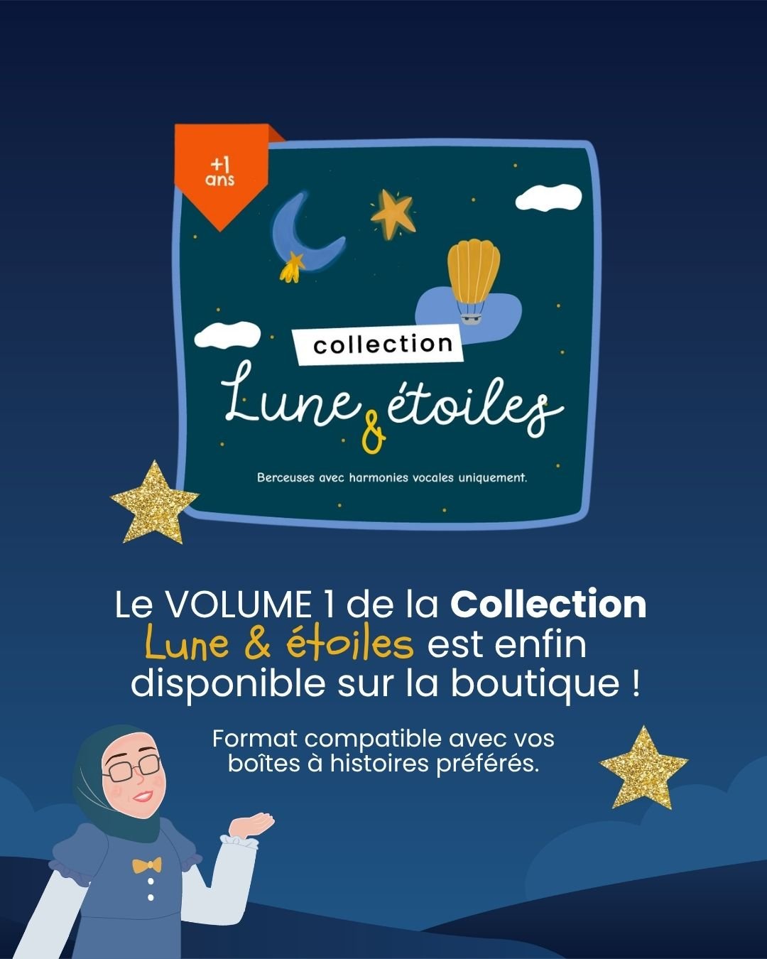 Lune et étoiles, volume 1 de la collection de berceuses
